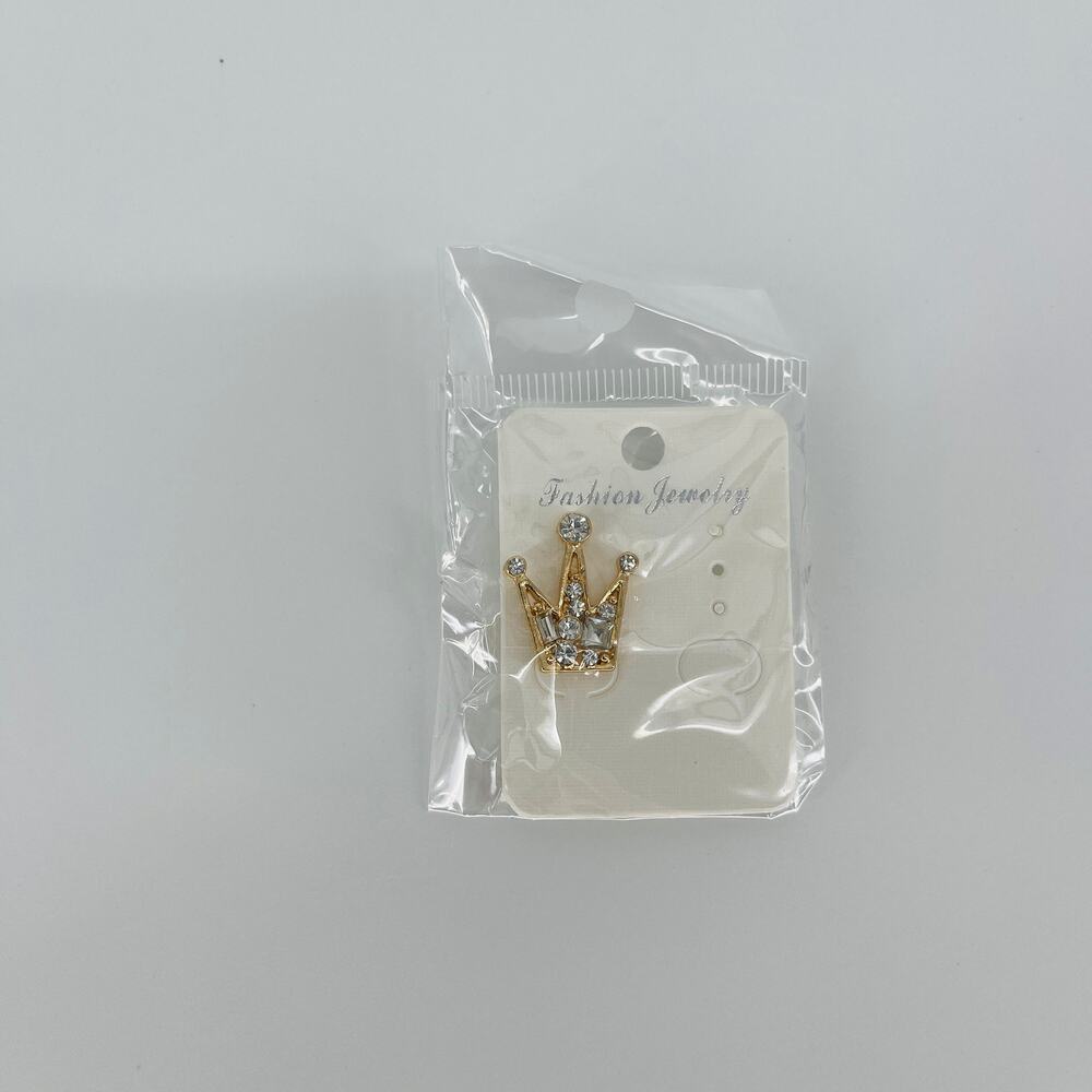 Gold Plated Crown with Faux Jewels Tuxedo / Suit Accessory / Pin / Cufflink  New